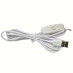 Cable USB de 1 Metro con Switch, Color Blanco