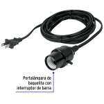 Portalámparas con cable de 4 m, Volteck - Image 2