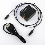 Conversor Audio Digital a Audio Analógico (Óptico Digital / Coaxial Digital a RCA) + Cable de Alimentación