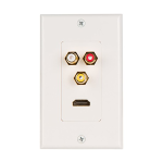 Placa de Pared con 3 RCA Hembra + Puerto HDMI Hembra, HMWP-HDRCA