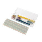 Protoboard de 1 Galleta con Base + Kit de 140 Puentes de Distintas Medidas para Protoboard