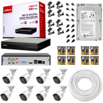 Kit de 8 Cámaras DH-HAC-B1A21N-U de 2MP Tipo Bala sin Audio, 1080P, DAHUA (No Incluye Instalacion)