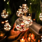 Cortina de 10 Luces Blanco Cálido Tipo Esfera para Decoración Navideña