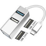 Hub USB Tipo C 3.0 de 4 Puertos Tipo Barra, Plateado, BL-IBM-14CUSB - Image 3