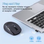 Mouse Inalámbrico de 800/1200/1600 DPI, RAT001 - Image 2