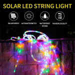 Serie de 100 Luces Navideñas Multicolor de 10 Metros en Manguera con Mini Panel Solar - Image 4