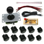 Kit de Joystick Arcade con Botones, Controlador y Cableado, Color Negro