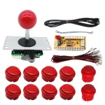 Kit de Joystick Arcade con Botones, Controlador y Cableado, Color Rojo