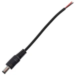 Conector Jack Macho de Alimentación 5.5x2.1mm con Cable, Color Negro