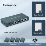Extensor HDMI de 4 Puertos, Hasta 50 Metros para Cable Ethernet CAT6 - Image 4