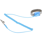 Pulsera Antiestática de Metal Ajustable con Cable de Conexión a Tierra, Color Celeste - Image 2