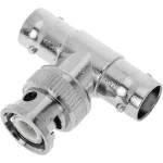 Adaptador T de 1 BNC Macho a 2 BNC Hembras