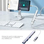 Hub USB de 5 Puertos Tipo Barra, Plateado - Image 2