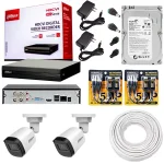 Kit de 2 Cámaras DH-HAC-B1A21N-U-A de 2MP Tipo Bala con Audio, 1080P, DAHUA (No Incluye Instalación)