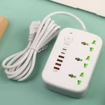 Extensión con Puertos Universales y Puertos USB Tipo A y Tipo C, Color Blanco