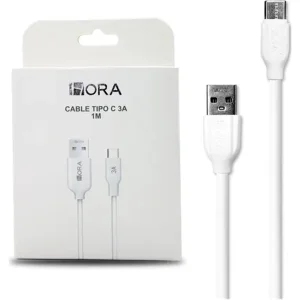 Cable USB Tipo A 2.0 a Tipo C de 1 Metro, Color Blanco, CAB251