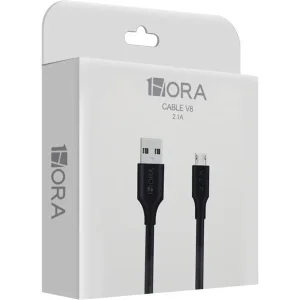 Cable USB Tipo A 2.0 a Micro USB V8 de 1 Metro, Color Negro, CAB236
