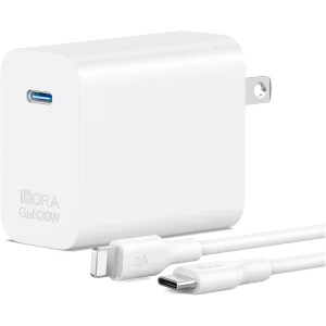 Cubo de Carga de 30W USB Tipo C + Cable Lightning, Color Blanco, GAR166