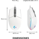 Mouse Gamer Logitech G203 Lightsync de 8000DPI, Color Blanco - Image 5