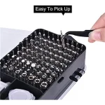 Juego de Destornilladores Multifuncionales con Puntas Magnéticas Intercambiables y Mini Copas 115 en 1 con Estuche Negro - Image 3
