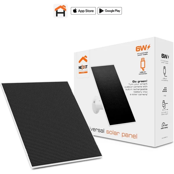 Imagen_541 Solar Panel Universal 6 Watts para Cámara Inteligente, Nexxt NHC-SP61W - Image 1